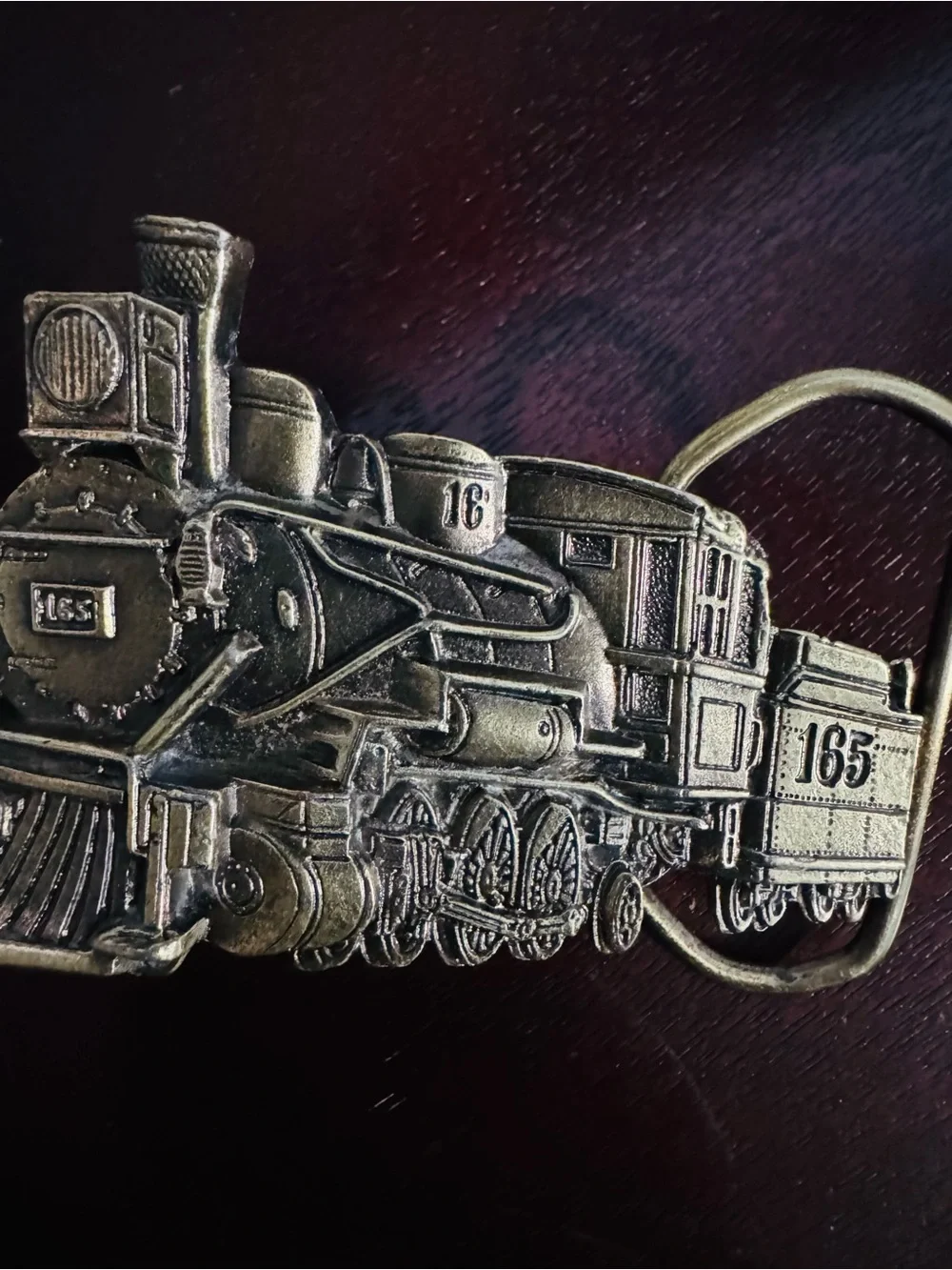 Vintage Train Locomotive Belt Buckle 1981 Great American Buckle Co USA